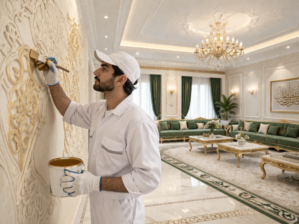 معلم دهان حى السامر والحمدانيه مع لمسة دهانات مودرن