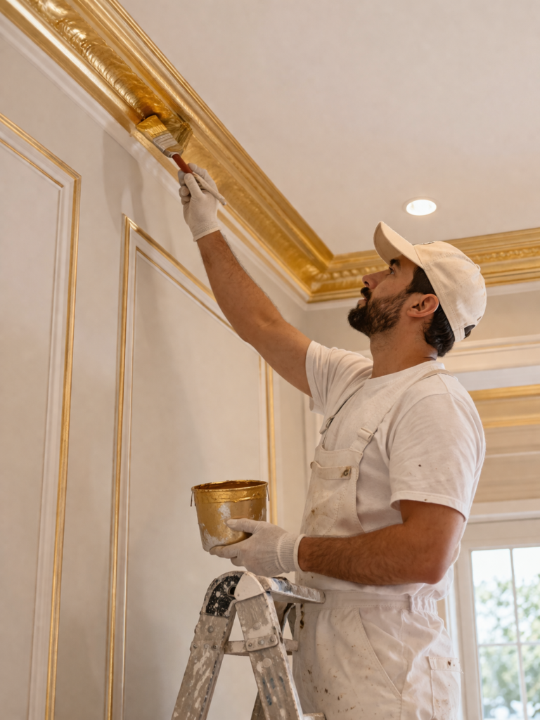 ترميم دهانات قديمة ومعالجة رطوبة الجدران في حي الصفا بواسطة فني دهانات خبير.