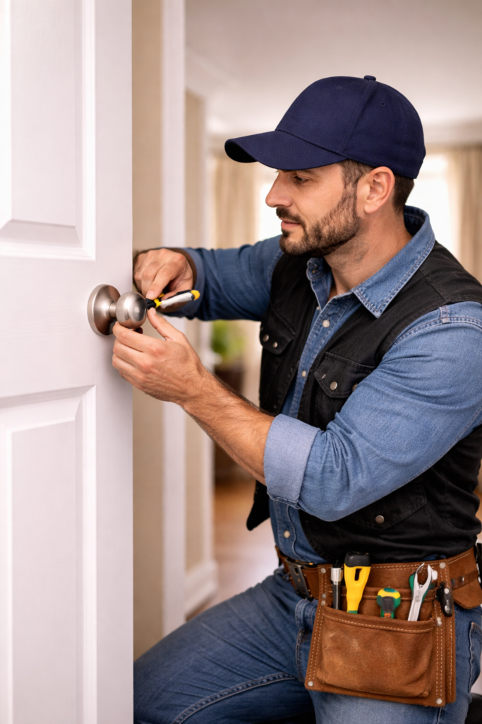 تركيب مقابض وأقفال