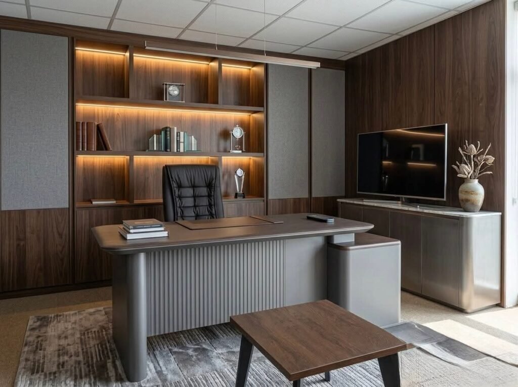 تنفيذ وتصنيع مكاتب خشب وديكورات بطابع عصري بواسطة نجار بجده ممتاز 