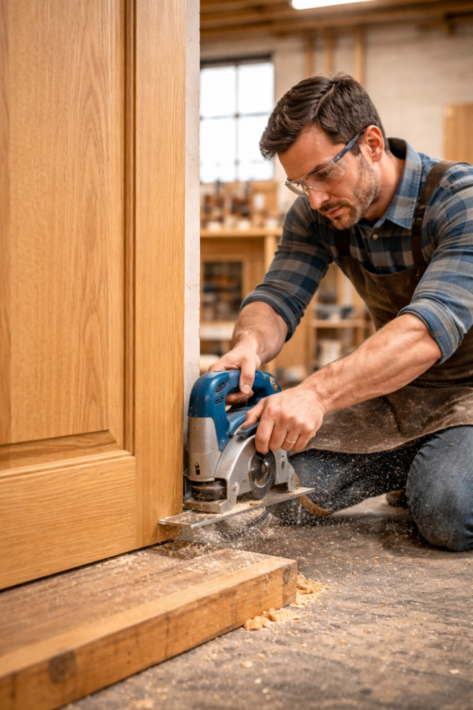 قص باب خشب مع ضبط الوزنيه